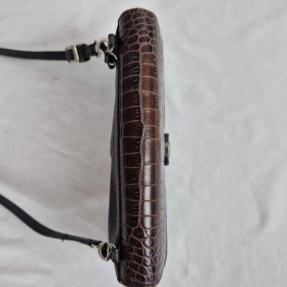 Brighton Bella Luna Crossbody Clutch Wallet Two Tone Black & Brown - Picture 6 of 16